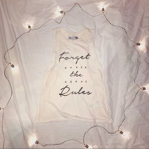 cute light cream abercrombie open back tank top!